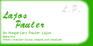 lajos pauler business card